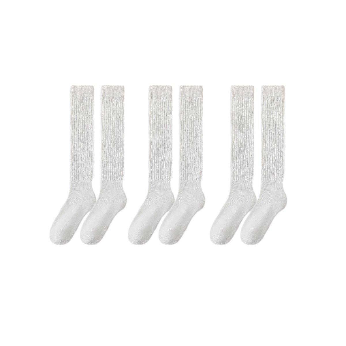 3Pairs Warm Calf Socks Stack Stockings Winter Fall Over Knee High Thick Socks Set - Grey