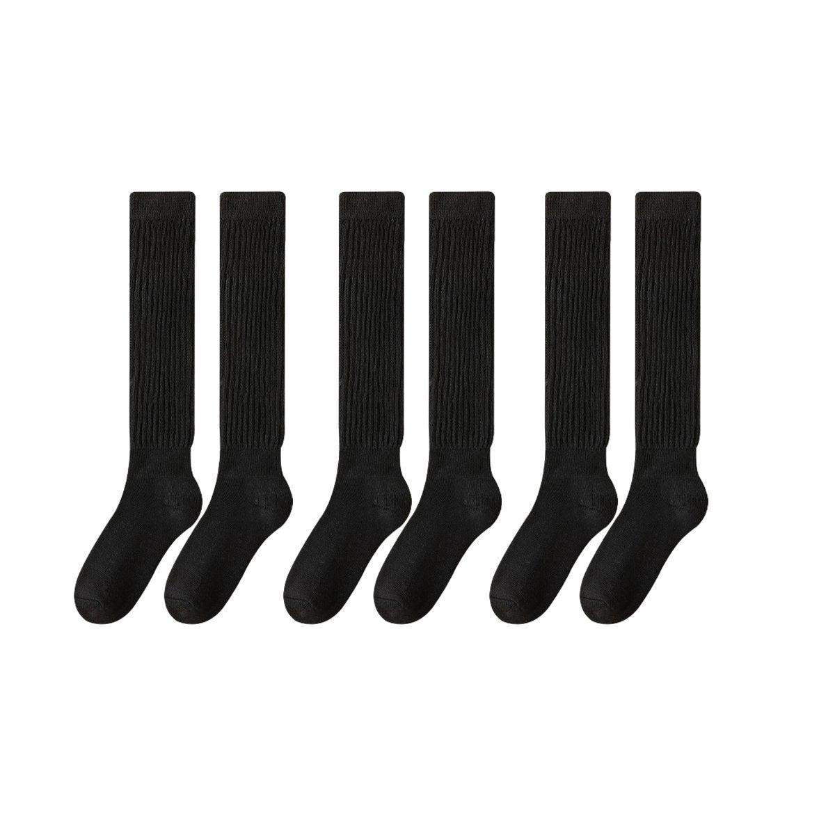 3Pairs Warm Calf Socks Stack Stockings Winter Fall Over Knee High Thick Socks Set - Grey