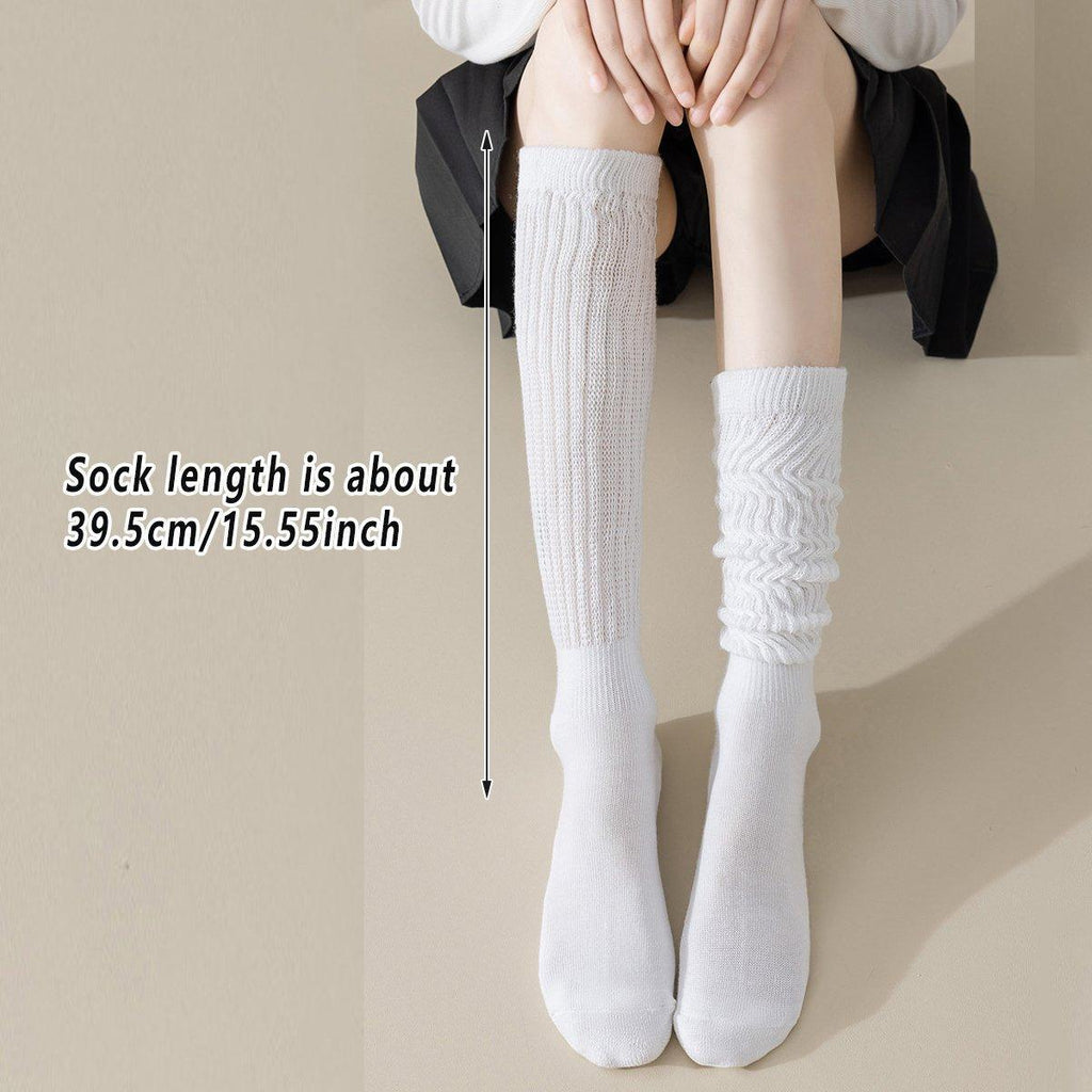 3Pairs Warm Calf Socks Stack Stockings Winter Fall Over Knee High Thick Socks Set - Khaki