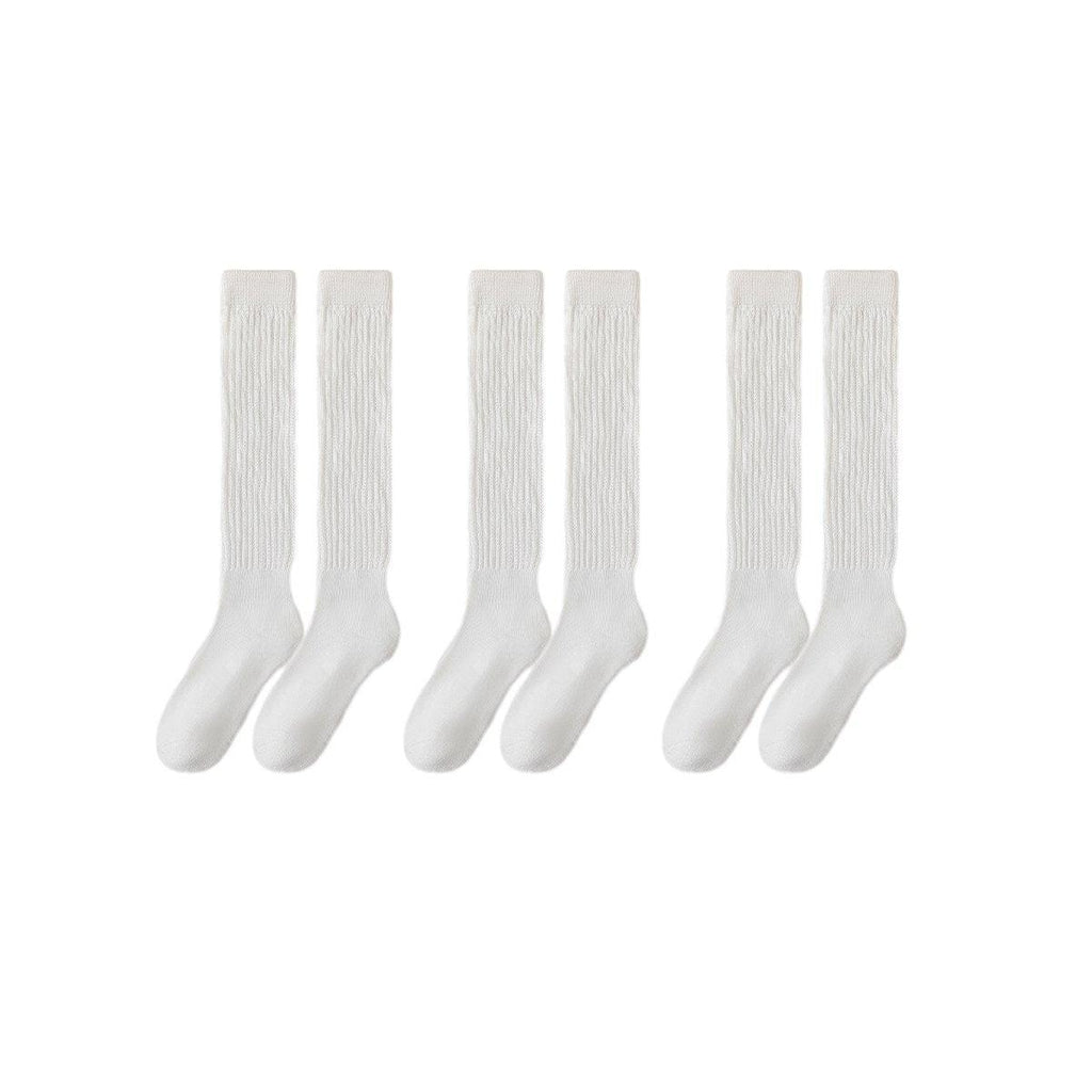 3Pairs Warm Calf Socks Stack Stockings Winter Fall Over Knee High Thick Socks Set - Khaki
