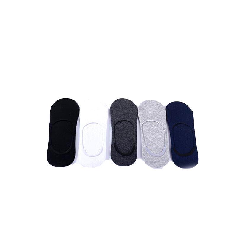 5 Pairs No Show Liner Socks Non Slip Cotton Low Cut Invisible Unisex Footies - White+Light Grey+Dark Grey+Navy*2