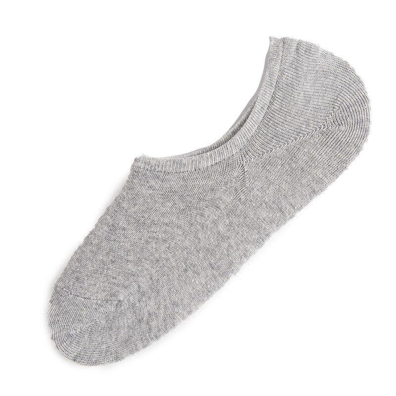 5 Pairs No Show Liner Socks Non Slip Cotton Low Cut Invisible Unisex Footies - Dark Grey