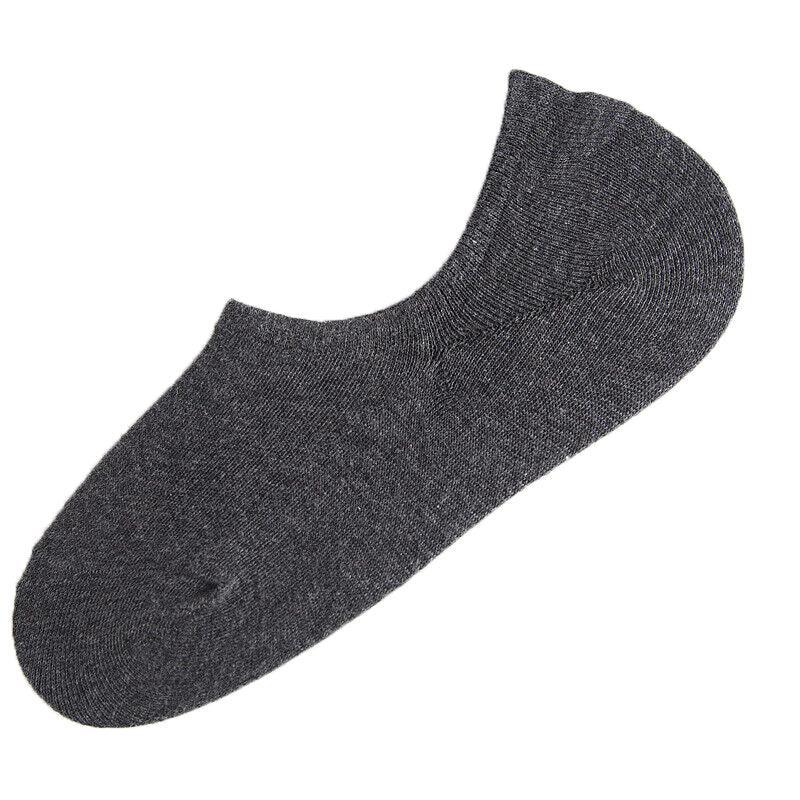 5 Pairs No Show Liner Socks Non Slip Cotton Low Cut Invisible Unisex Footies - Dark Grey