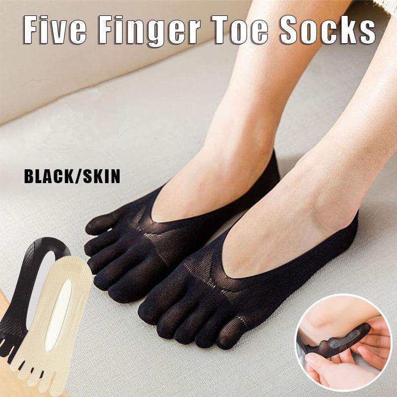 Five Finger Toe Socks Women Invisible Ankle Cut No Show Liner Low Cut Packs - Skin 1 Pair