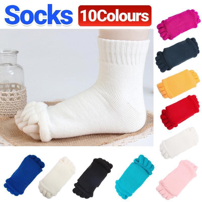 1 Pair Yoga Massage Socks Toe Separator Foot Alignment & Pain Relief - Royal Blue