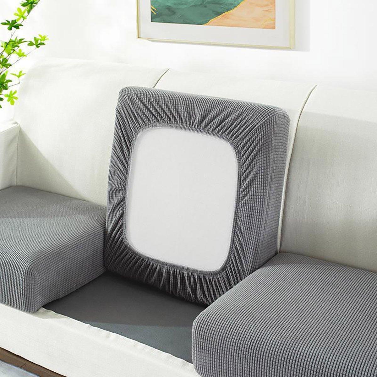 Stretch Sofa Slipcover 4 Seasons Universal Couch Protector Elastic Fabric Cover - Double-Black