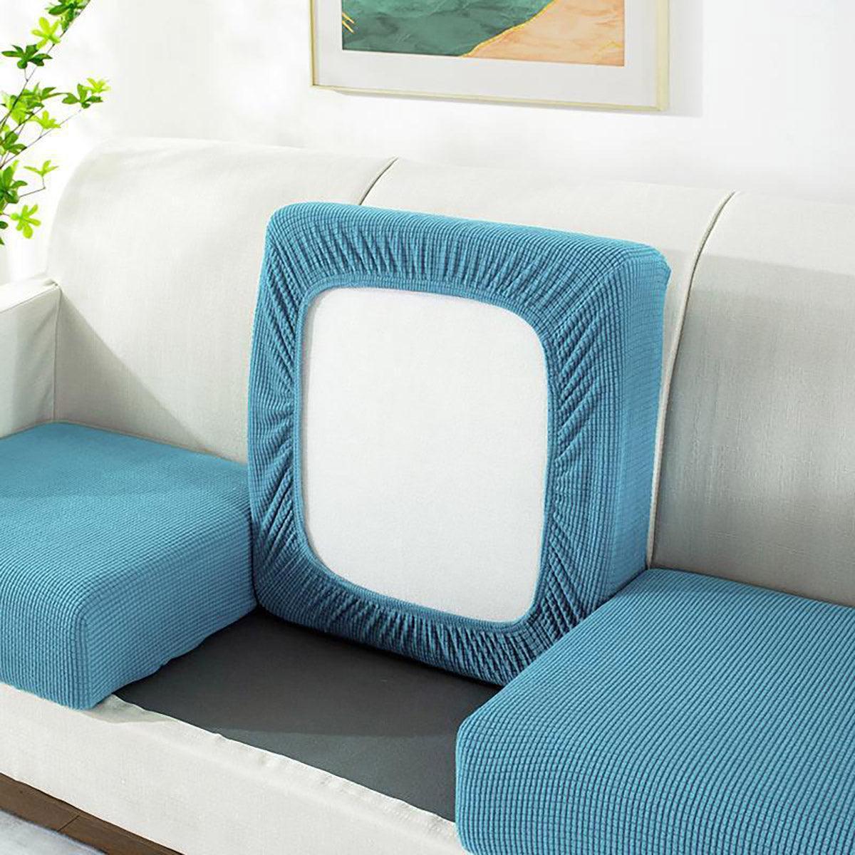 Stretch Sofa Slipcover 4 Seasons Universal Couch Protector Elastic Fabric Cover - Double-Black