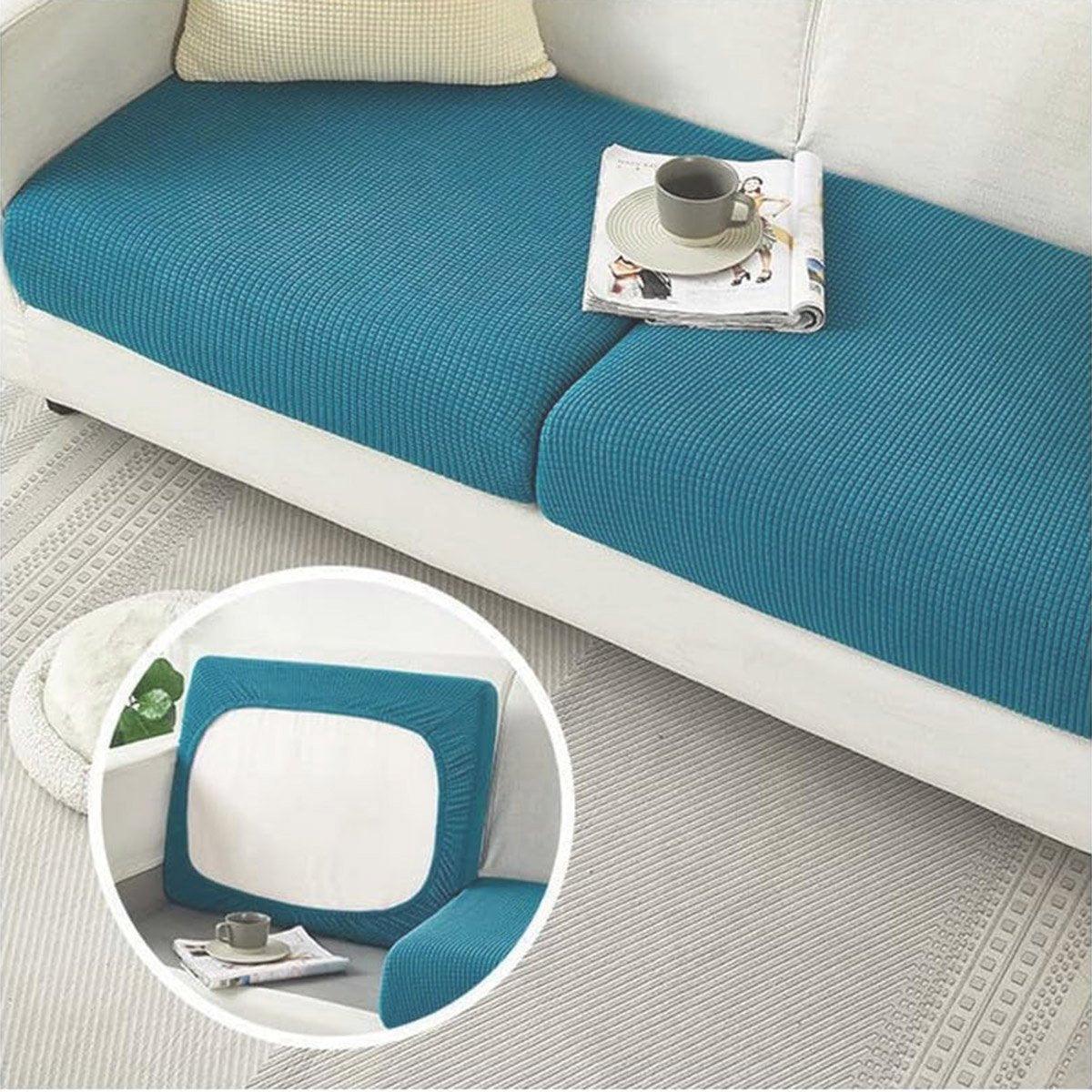 Stretch Sofa Slipcover 4 Seasons Universal Couch Protector Elastic Fabric Cover - Single-Blue