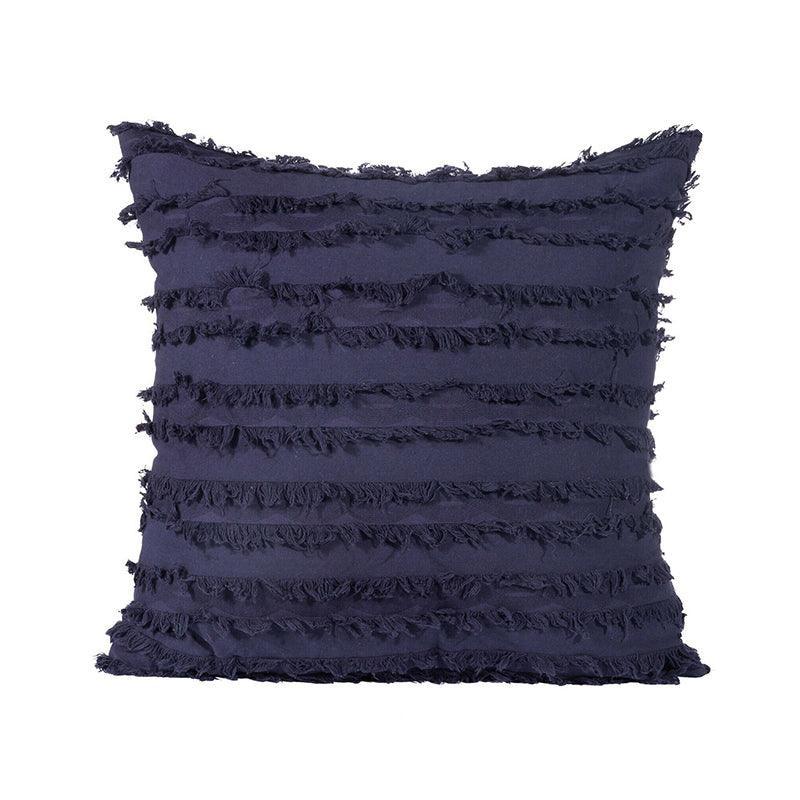 Boho Tassel Fringe Striped Cushion Cover Soft Home Decor Sofa Throw Pillow Case - Grey