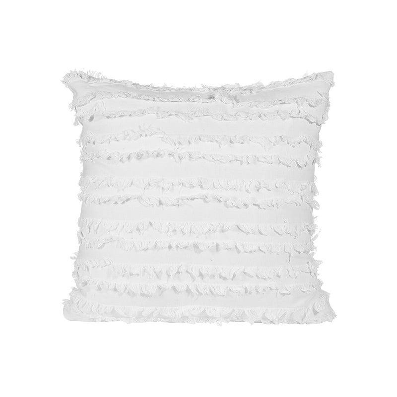 Boho Tassel Fringe Striped Cushion Cover Soft Home Decor Sofa Throw Pillow Case - Red