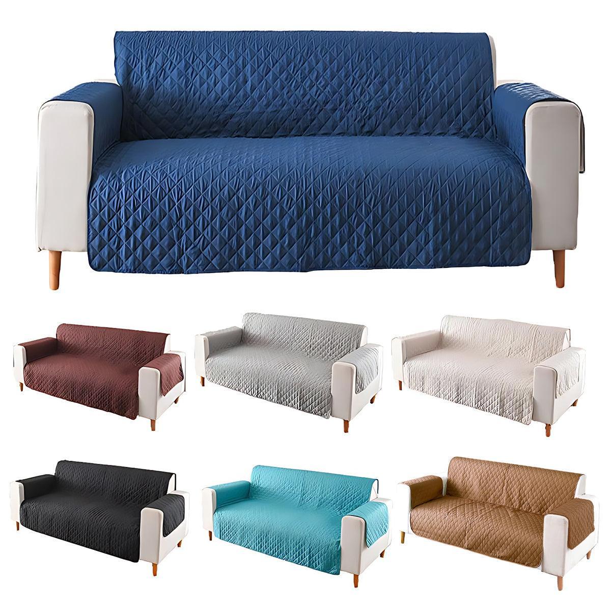 130X195cm Seater Pet Sofa Protector Cover Quilted Couch Covers Lounge Slipcover - Blue