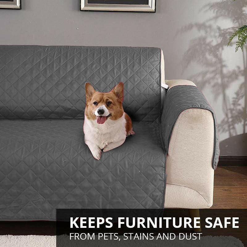 130X195cm Seater Pet Sofa Protector Cover Quilted Couch Covers Lounge Slipcover - Blue