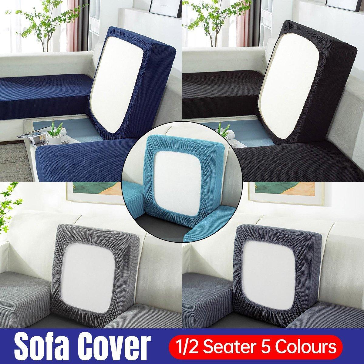 Stretch Sofa Slipcover 4 Seasons Universal Couch Protector Elastic Fabric Cover - Double-Light-Grey