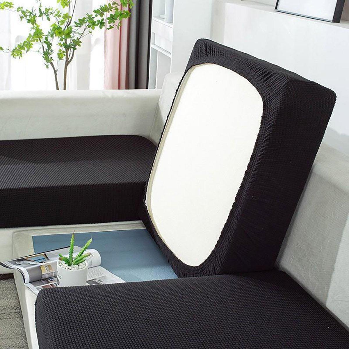 Stretch Sofa Slipcover 4 Seasons Universal Couch Protector Elastic Fabric Cover - Double-Light-Grey