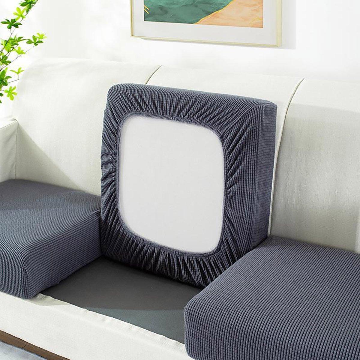 Stretch Sofa Slipcover 4 Seasons Universal Couch Protector Elastic Fabric Cover - Single-Light-Grey