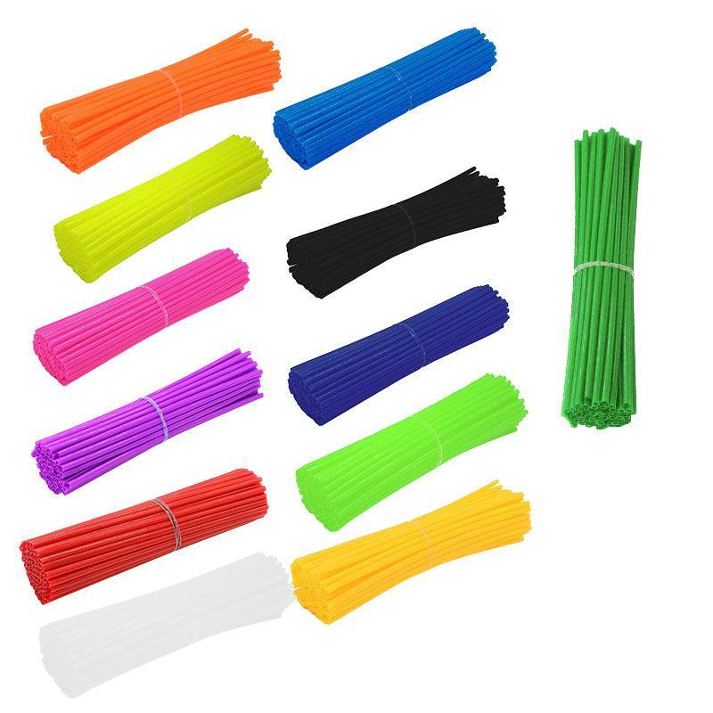 72PCS Wheel Spoke Wrap Sleeves Mountain Bike Bicycle Mtb Wraps Skins Covers - Yellow