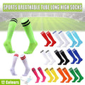Mens Womens Sports Breathable Tube Long High Socks Knee Warm Casual Footy Soccer - Dark Blue