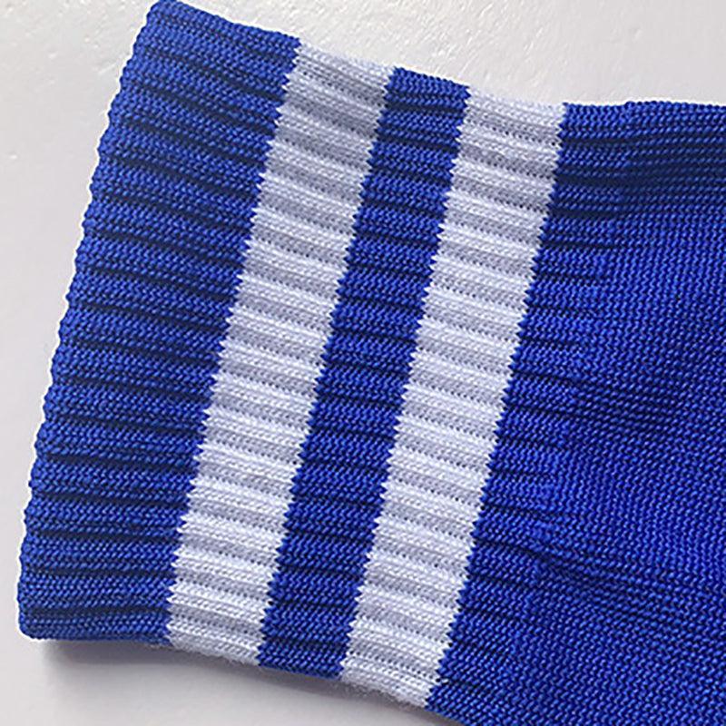 Mens Womens Sports Breathable Tube Long High Socks Knee Warm Casual Footy Soccer - Dark Blue