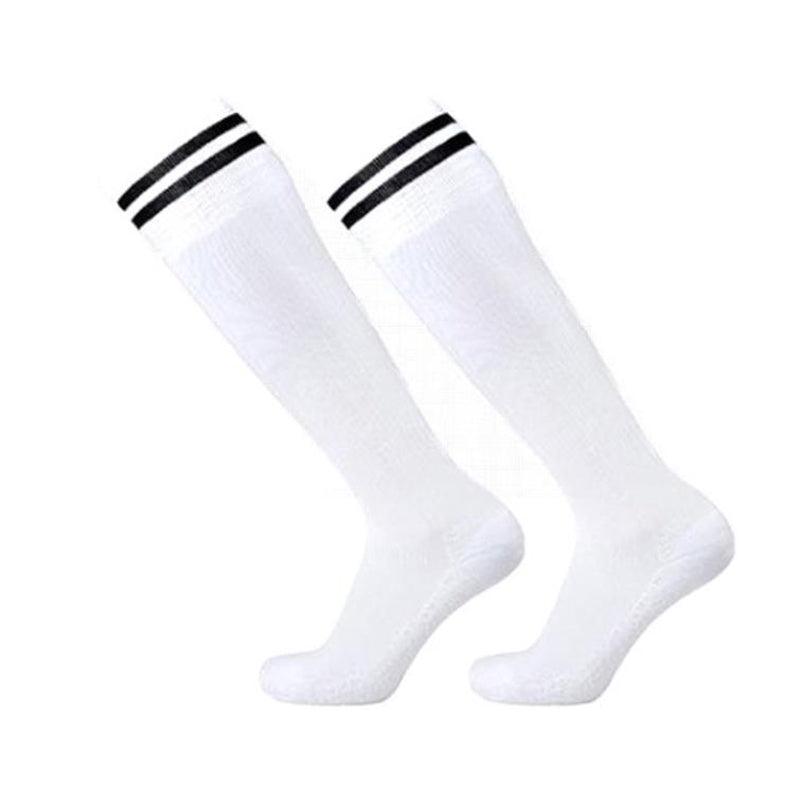 Mens Womens Sports Breathable Tube Long High Socks Knee Warm Casual Footy Soccer - Dark Blue