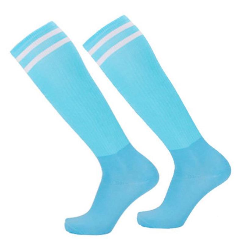 Mens Womens Sports Breathable Tube Long High Socks Knee Warm Casual Footy Soccer - Dark Blue