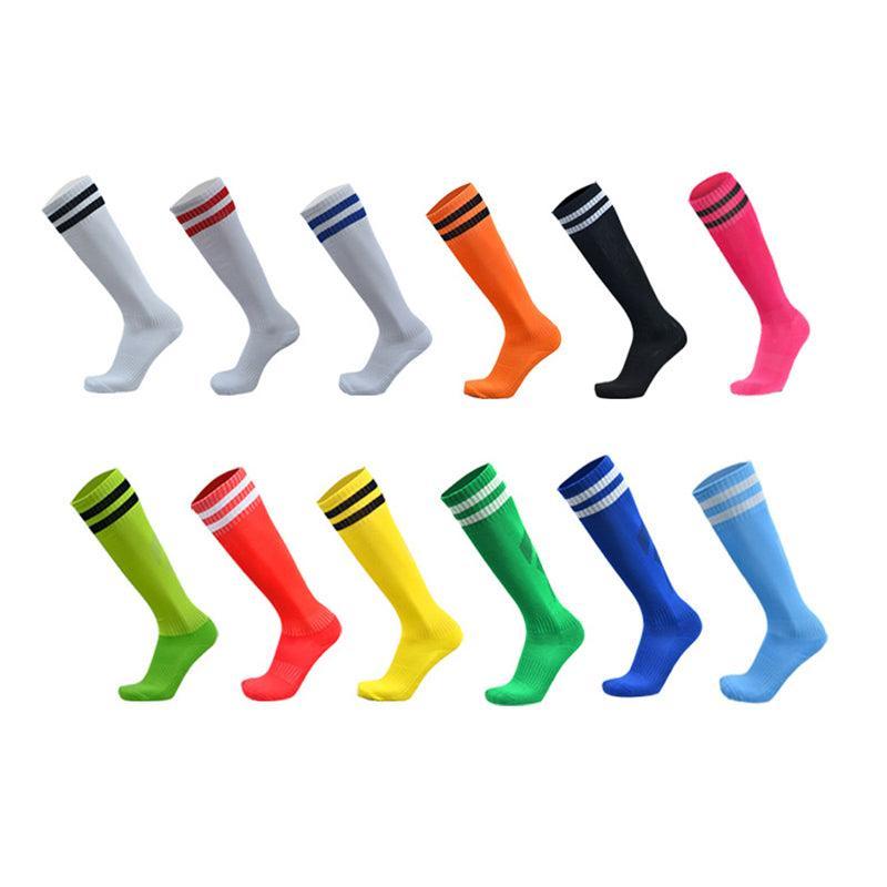 Mens Womens Sports Breathable Tube Long High Socks Knee Warm Casual Footy Soccer - Rose Red