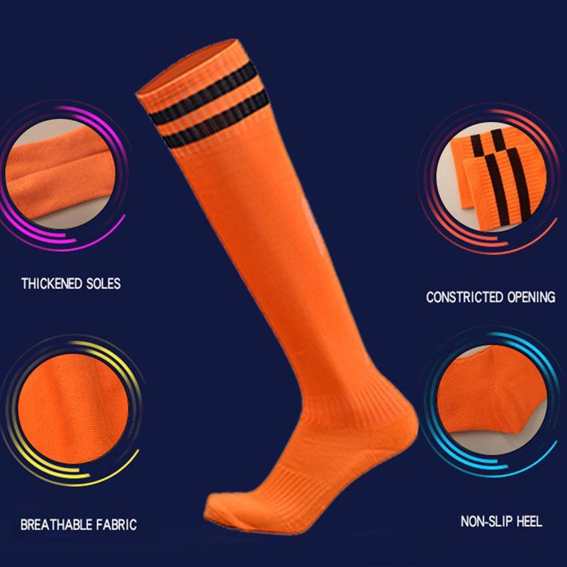 Mens Womens Sports Breathable Tube Long High Socks Knee Warm Casual Footy Soccer - Rose Red