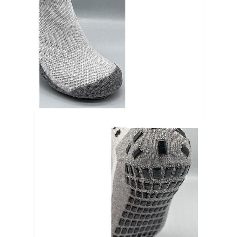 Anti-Slip Sports Socks with PVC Grip Dots for Soccer Basketball and Training Use - White