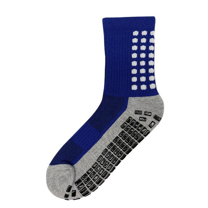 Anti-Slip Sports Socks with PVC Grip Dots for Soccer Basketball and Training Use - White