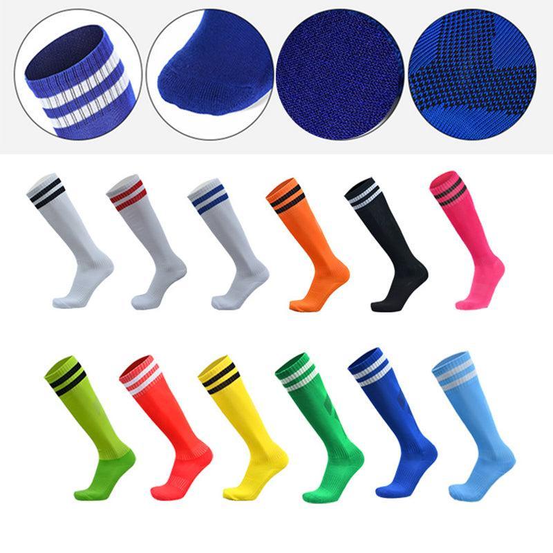 Mens Womens Sports Breathable Tube Long High Socks Knee Warm Casual Footy Soccer - White