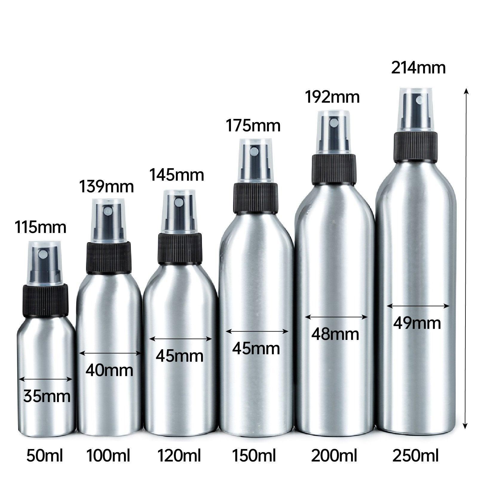 10pcs Travel Size Refillable Aluminum Spray Bottles Toner Cleaning Solution Mist - 10pcs-120ml