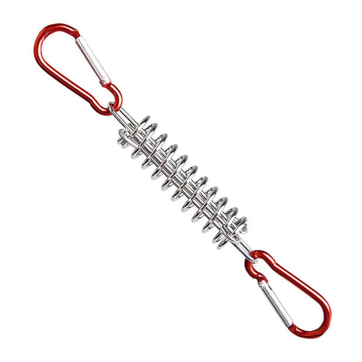 1-15PCS Outdoor Camping Tent Spring Wind Rope Buckle Fix Hook Buckles Silver Red - 1pcs