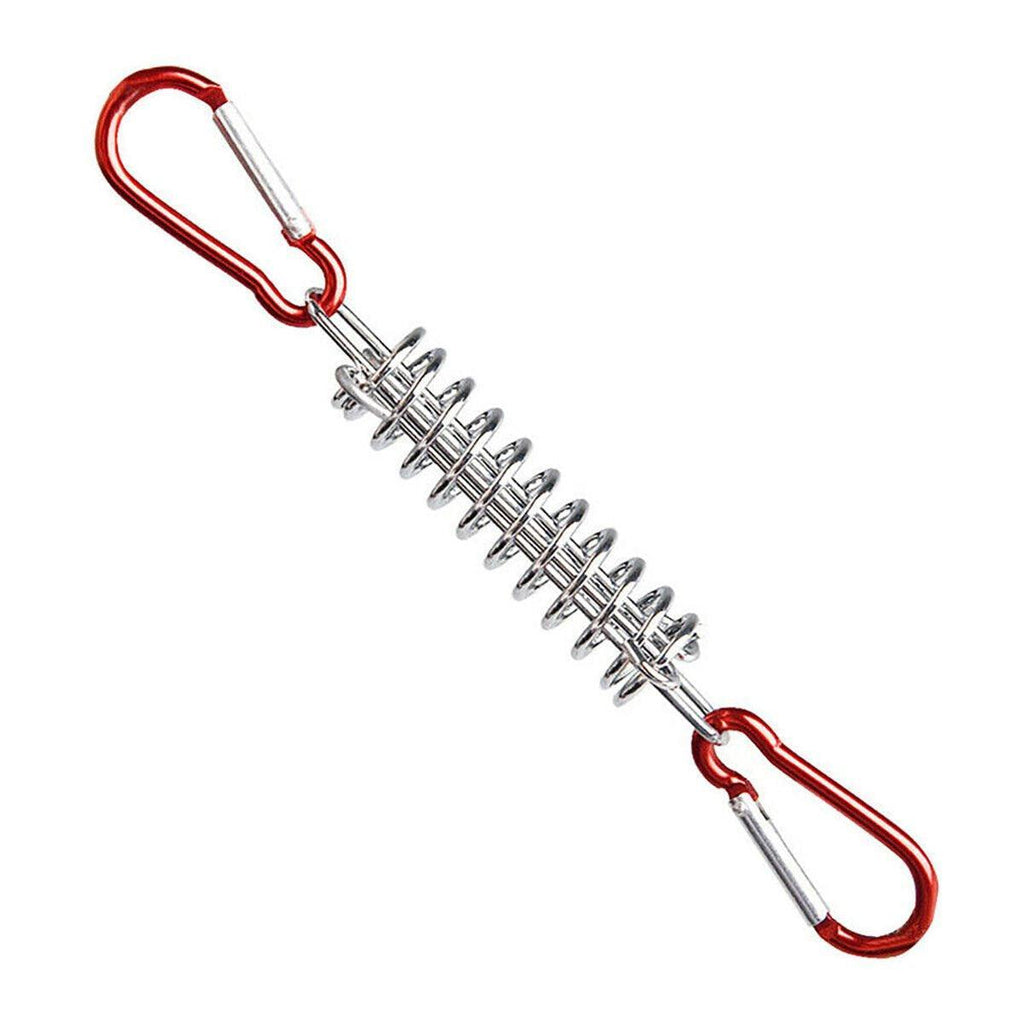 1-15PCS Outdoor Camping Tent Spring Wind Rope Buckle Fix Hook Buckles Silver Red - 5pcs