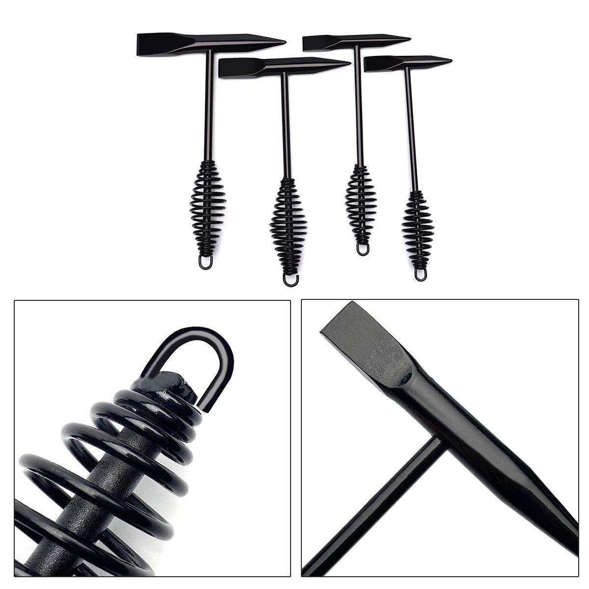Welding Chipping Hammer Spring Handle Hold Heart Cleaning Harden DIY Metal Black - 500g