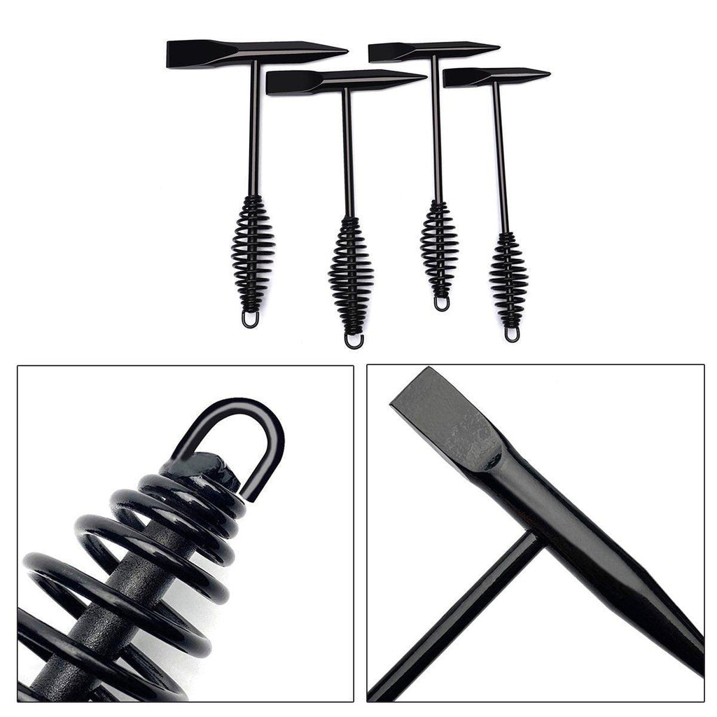 Welding Chipping Hammer Spring Handle Hold Heart Cleaning Harden DIY Metal Black - 670g