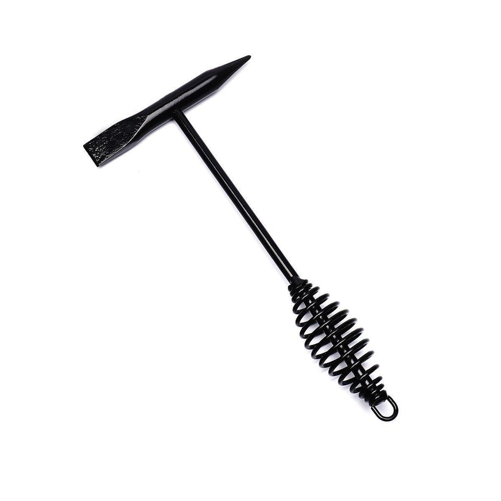 Welding Chipping Hammer Spring Handle Hold Heart Cleaning Harden DIY Metal Black - 670g