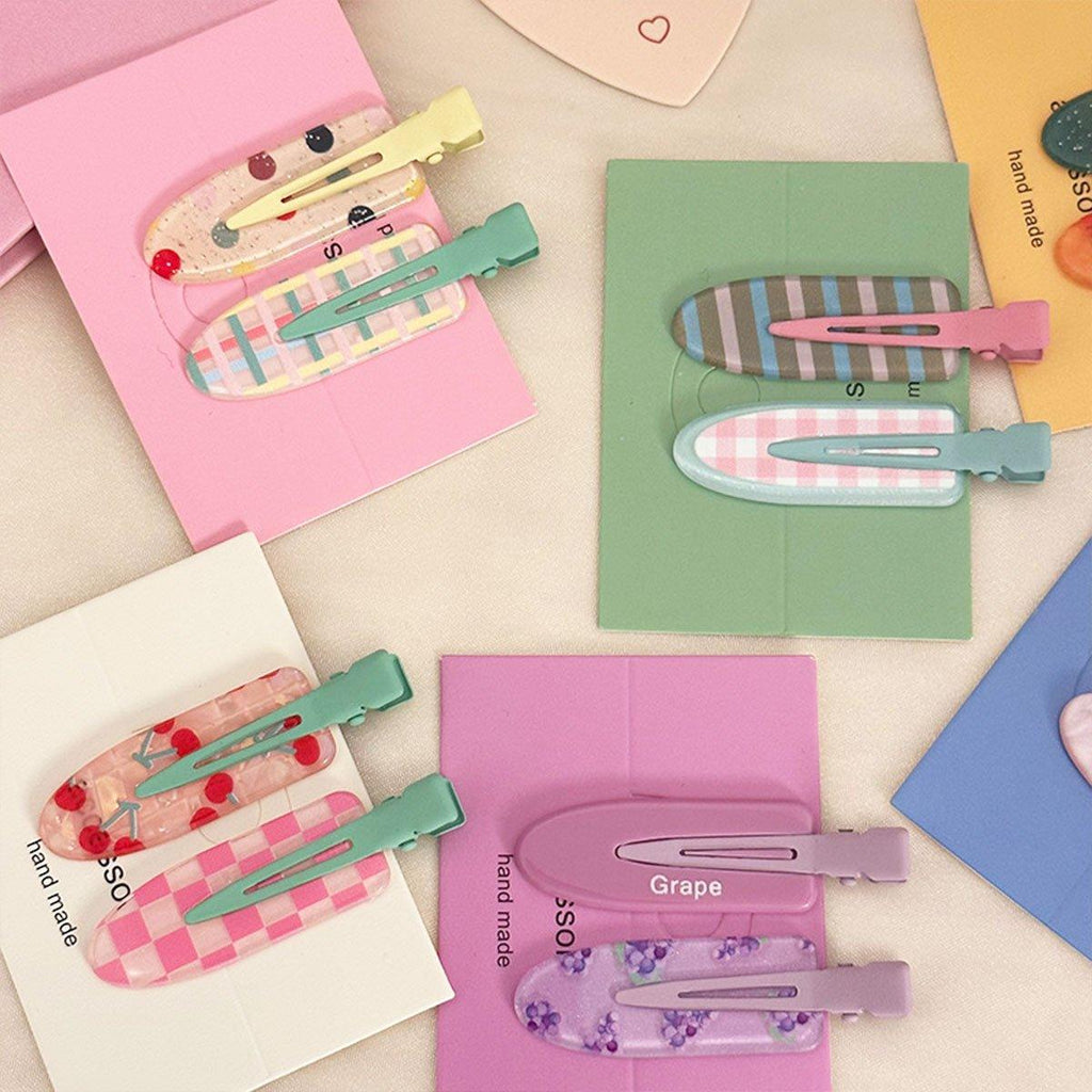 2PCS Juice Series Hair Clip Makeup Hair Accessories Colourful Hair Barrettes - Cherry