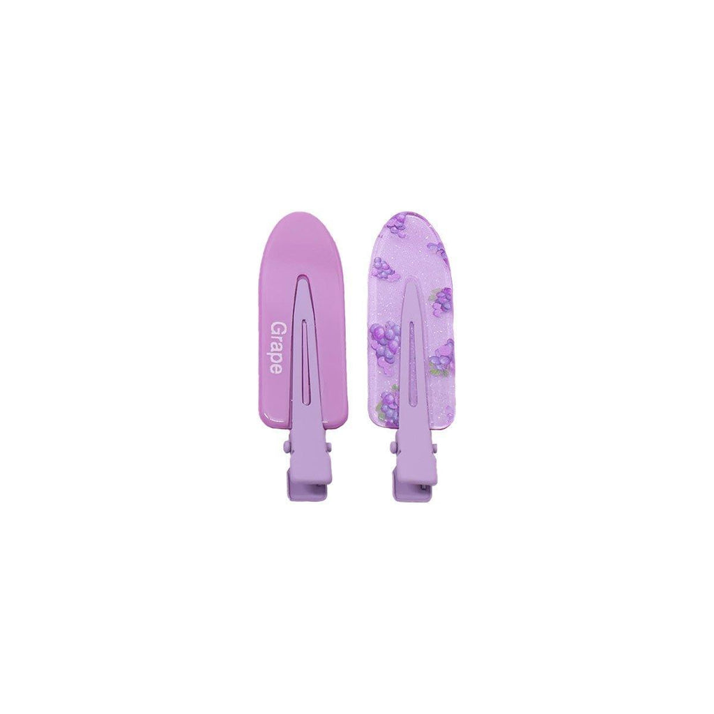 2PCS Juice Series Hair Clip Makeup Hair Accessories Colourful Hair Barrettes - Grapes