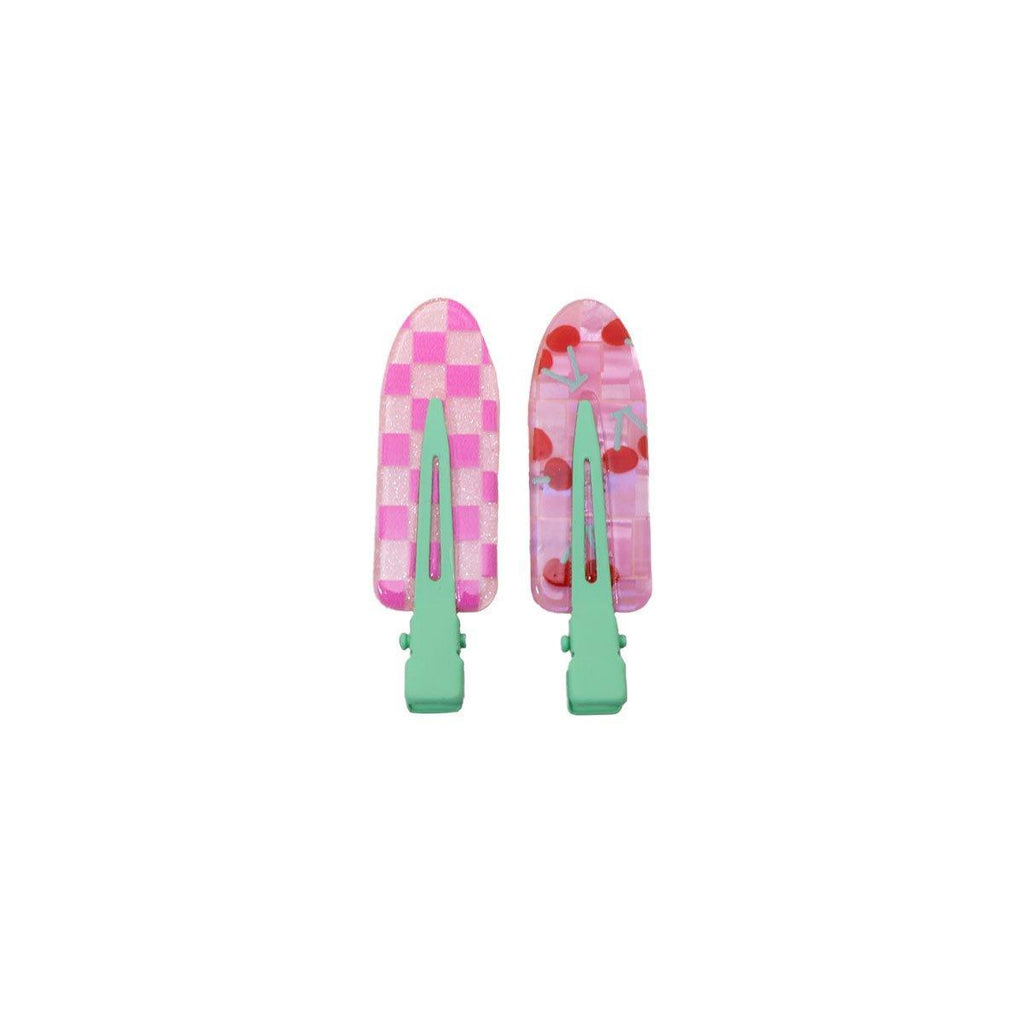 2PCS Juice Series Hair Clip Makeup Hair Accessories Colourful Hair Barrettes - Peach