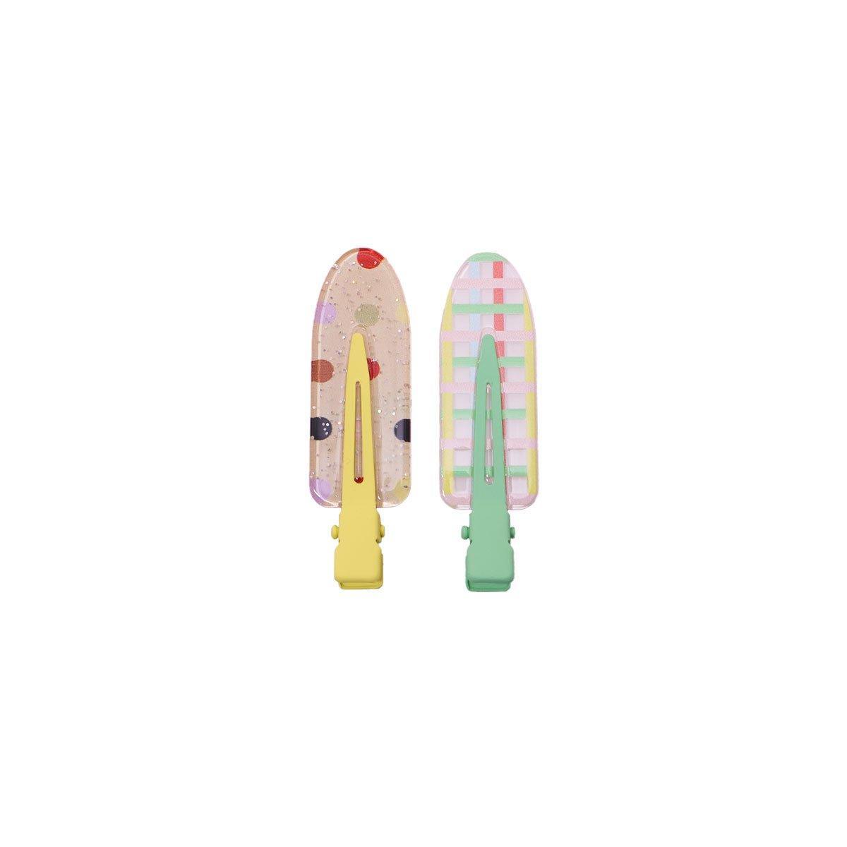 2PCS Juice Series Hair Clip Makeup Hair Accessories Colourful Hair Barrettes - Watermelon