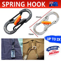 Aluminum S-biner Carabiner Keychain Clip Key Ring Snap Spring Hook Camping - Silver