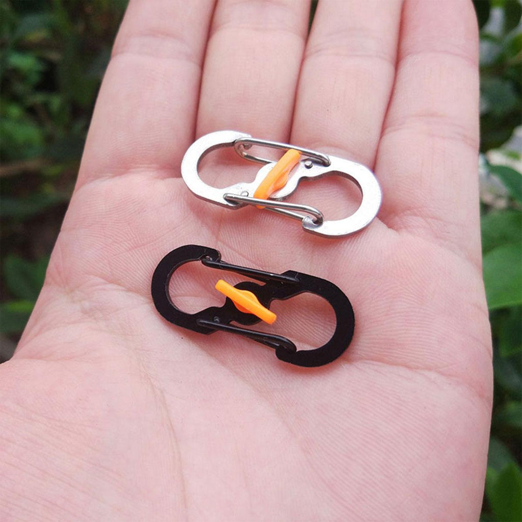 Aluminum S-biner Carabiner Keychain Clip Key Ring Snap Spring Hook Camping - Silver