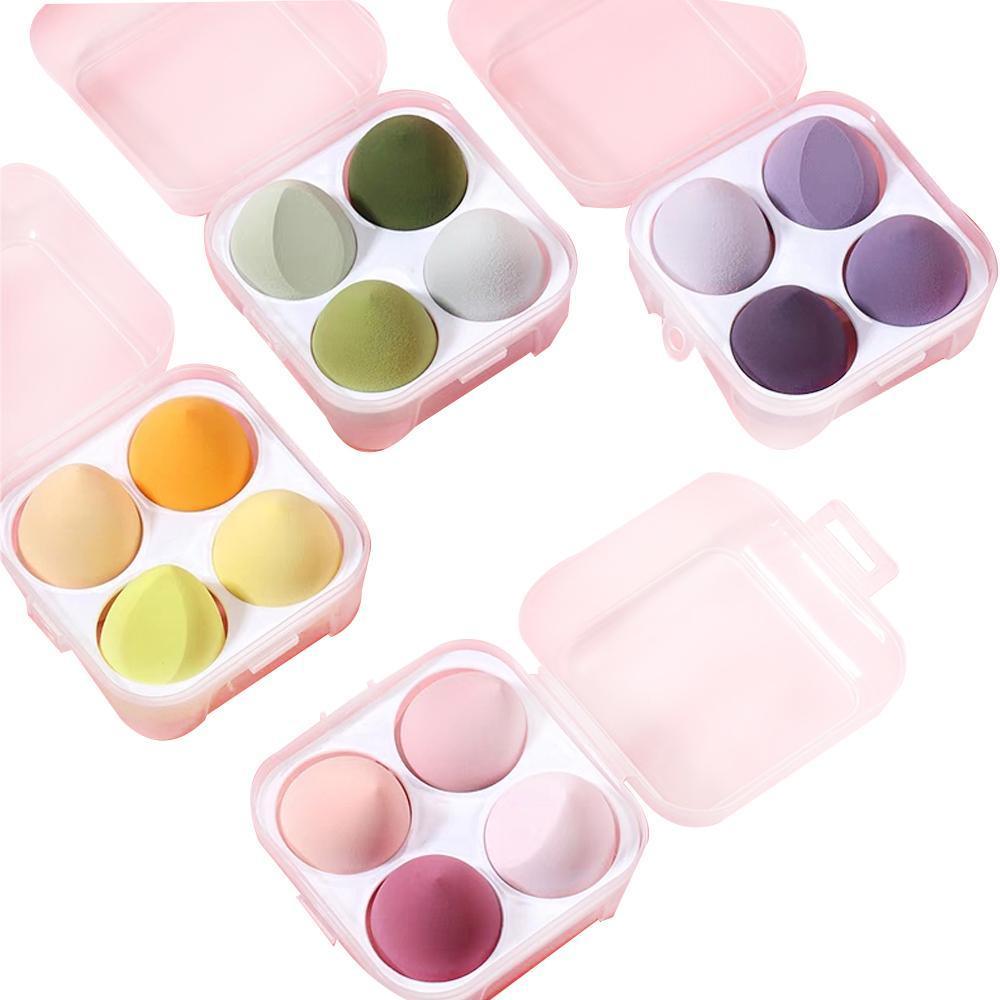 4PCS Value Makeup Foundation Blender Sponge Blending Puff Cosmetic Beauty Eggs - Pink
