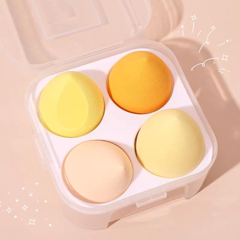 4PCS Value Makeup Foundation Blender Sponge Blending Puff Cosmetic Beauty Eggs - Pink