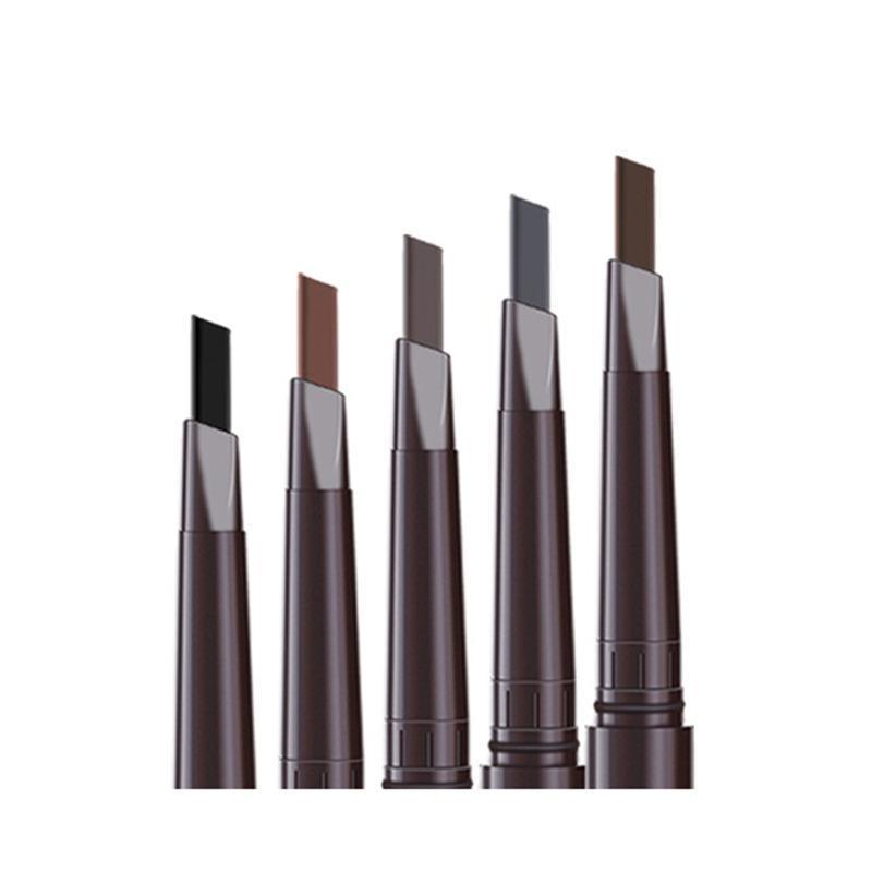 Eyebrow Pencil Dual-Ended Waterproof Retractable Slant Eye Makeup Cosmetic Tool - Brown