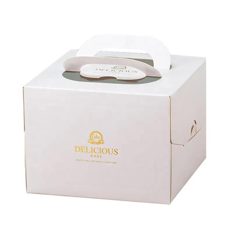 30PCS White Portable Cake Boxes Display Window Packing Case Party with Handle Birthday - 12 inch