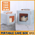 30PCS Grey Portable Cake Boxes Display Window Packing Case with Handle Birthday - 6 inch