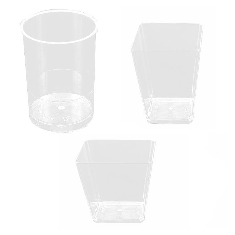 40-50 Pcs Mousse Cake Dessert Cups Clear Plastic Sample Drink Wine Jelly Tumbler - 40PCS-Square-70*42MM