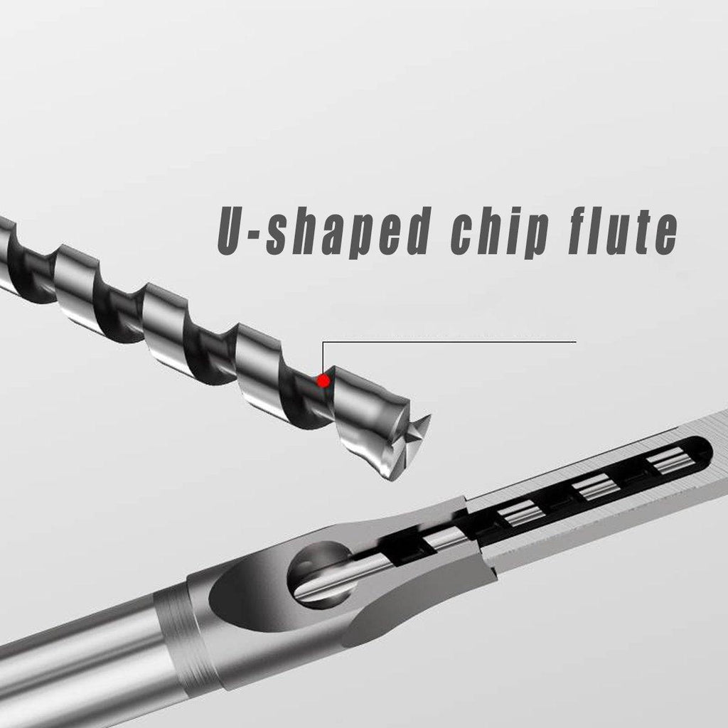 3x Square Hole Mortising Chisel Drill Bit Woodworking Saw Tools for Drilling