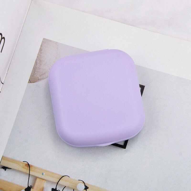 Pocket Plastic Mini Contact Lens Case Kit Outdoor Travel Holder Mirror Container - Pink