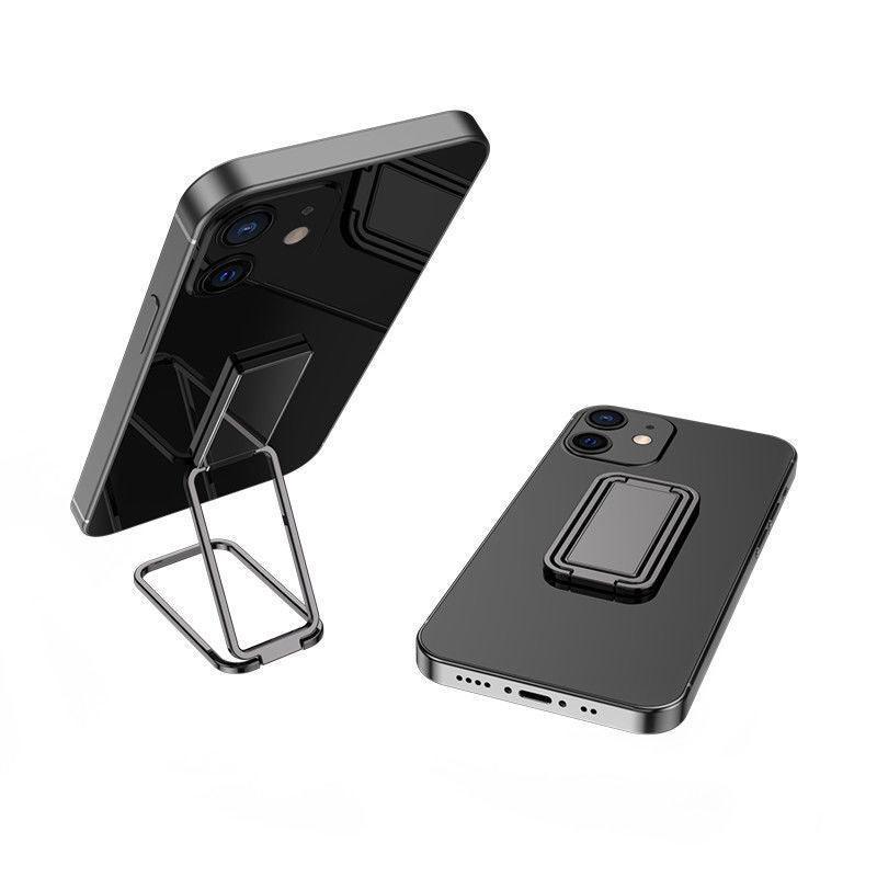 Portable Multifunctional Folding Metal Mobile Phone Holder Bracket Desktop Stand - Silver